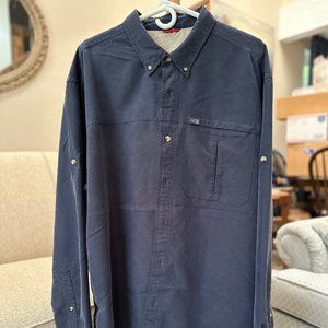 North Face Long Sleeve Button Down Shirt. Probably XL, Probably Polyester.